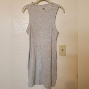SKIMS Grey Cotton Ribbed Sleeveless Tank Dress